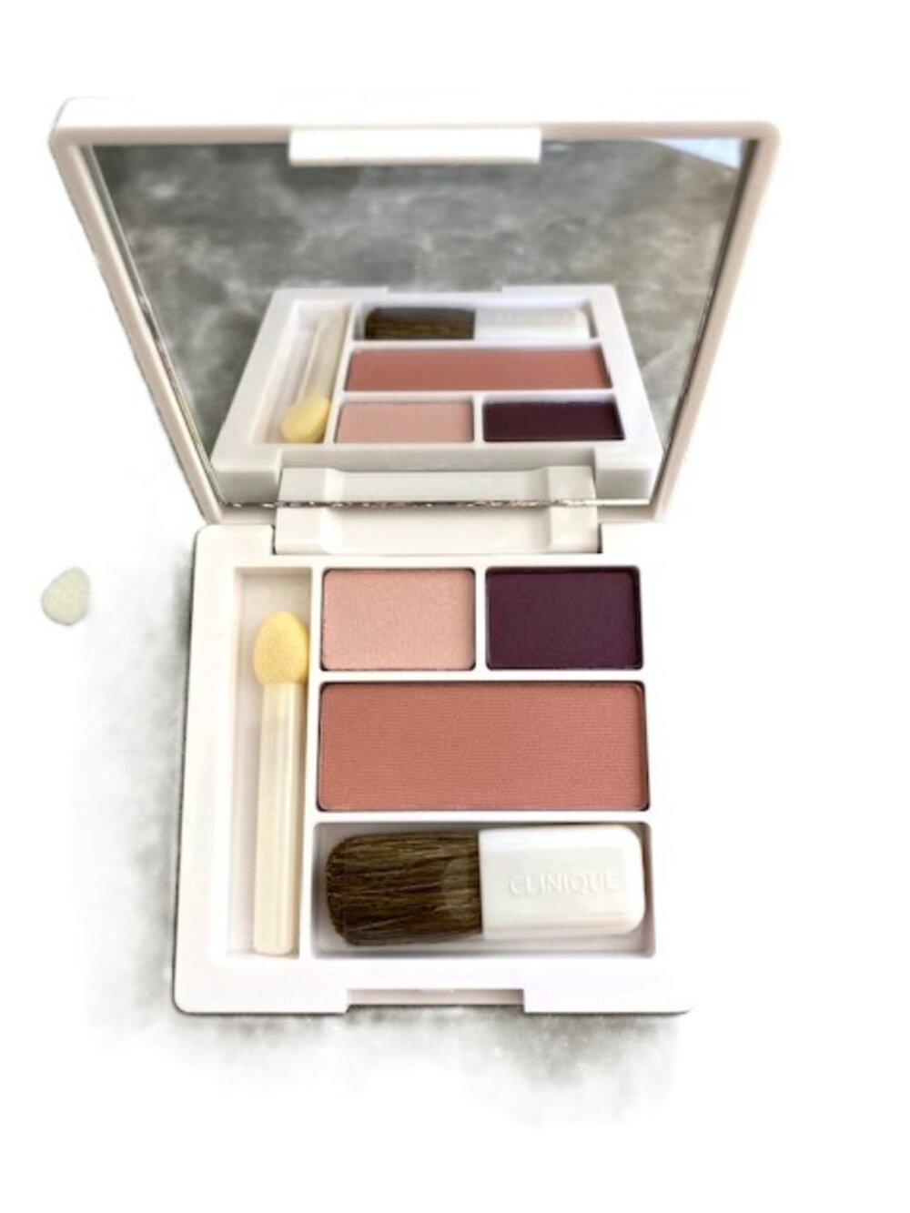 Clinique Eye Shadow Blush Compact Mirror Jammin' Shadow Duo New Clover Blush